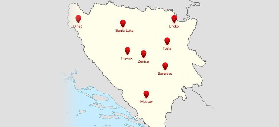 Podružnice Sarajevo Osiguranja na karti