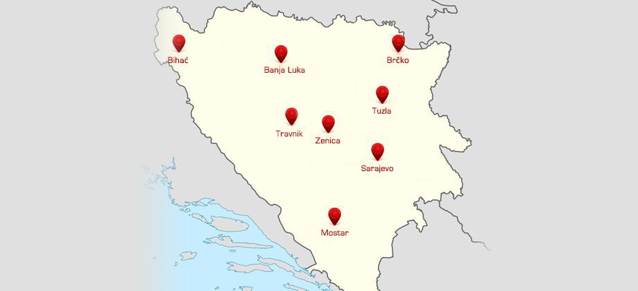 Podružnice Sarajevo Osiguranja na karti